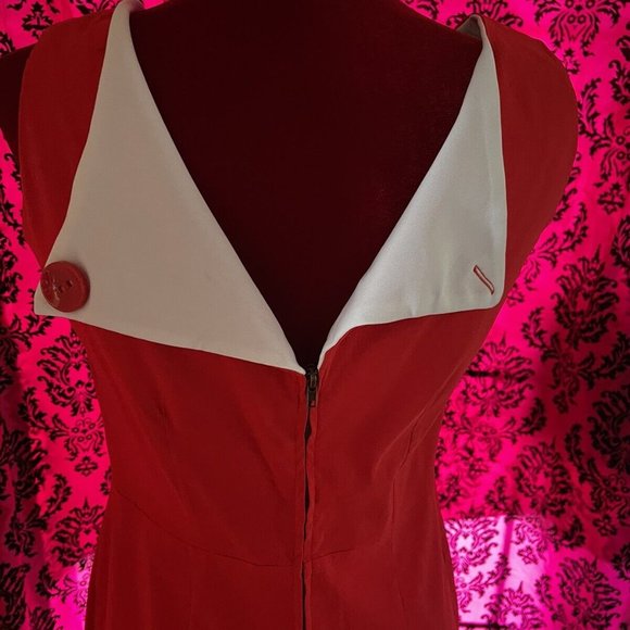 Bettie Page Las Vegas Vintage Sz XL Ruby Cherry Red Pin-up Pencil Vixen Wiggle - Picture 6 of 10